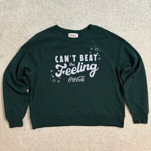 Wildfox Coca-Cola Women Sweatshirt Pullover Graphic Print‎ Top Green Size S